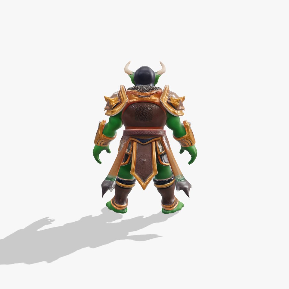 Orc Warlord Rigged and Animated D Character Model